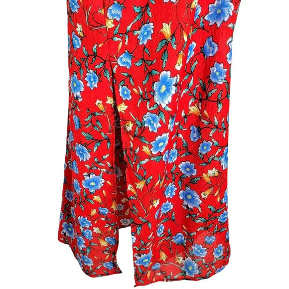 VERSE Womens Floral Boho Blouson Spaghetti Strap Maxi Dress Size XL Red Blue - Picture 9 of 16
